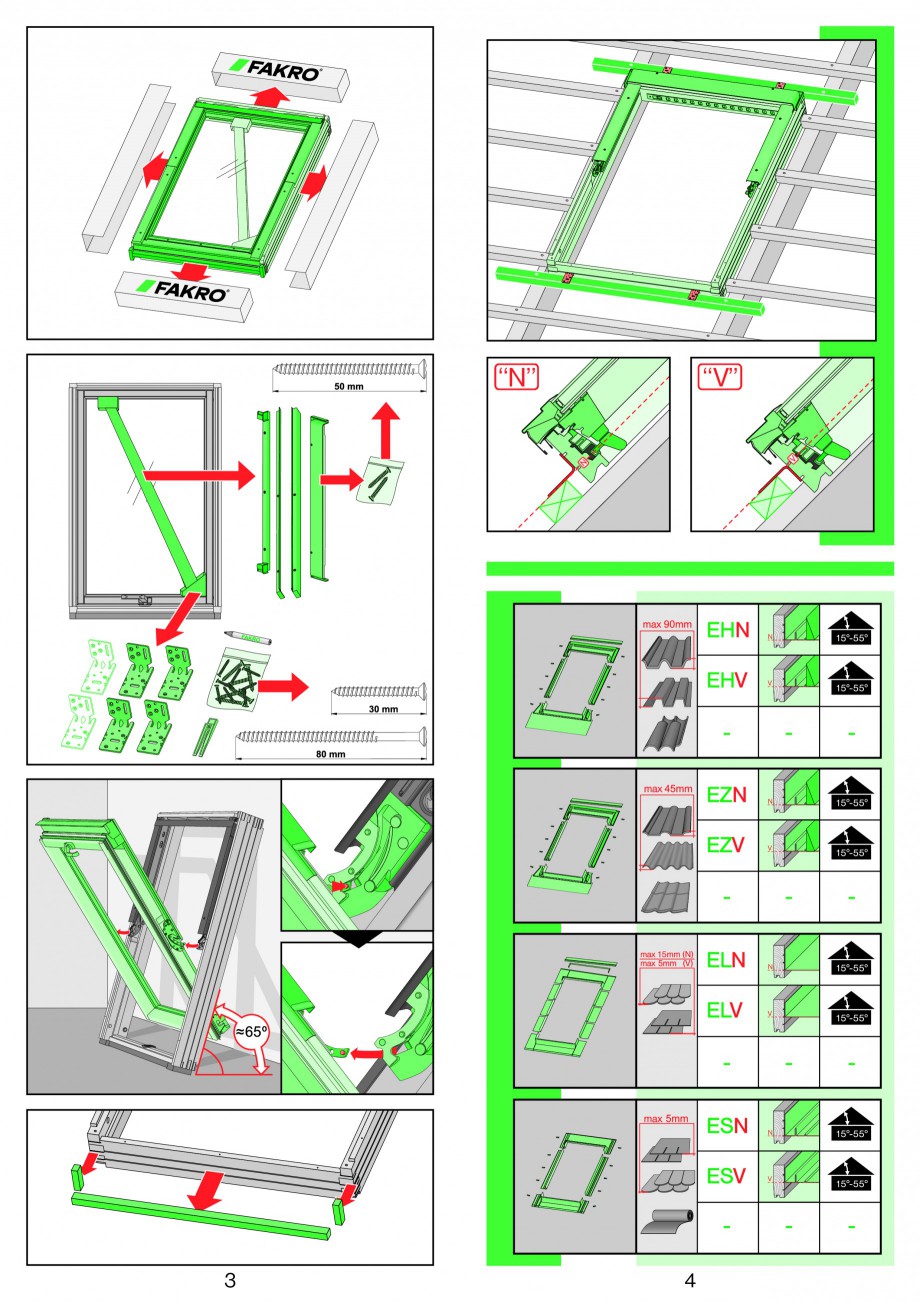 Pagina 2-Ferestre de mansarda cu dubla articulare FAKRO FPP-V preSelect, FPU-V preSelect Instructiuni montaj,...