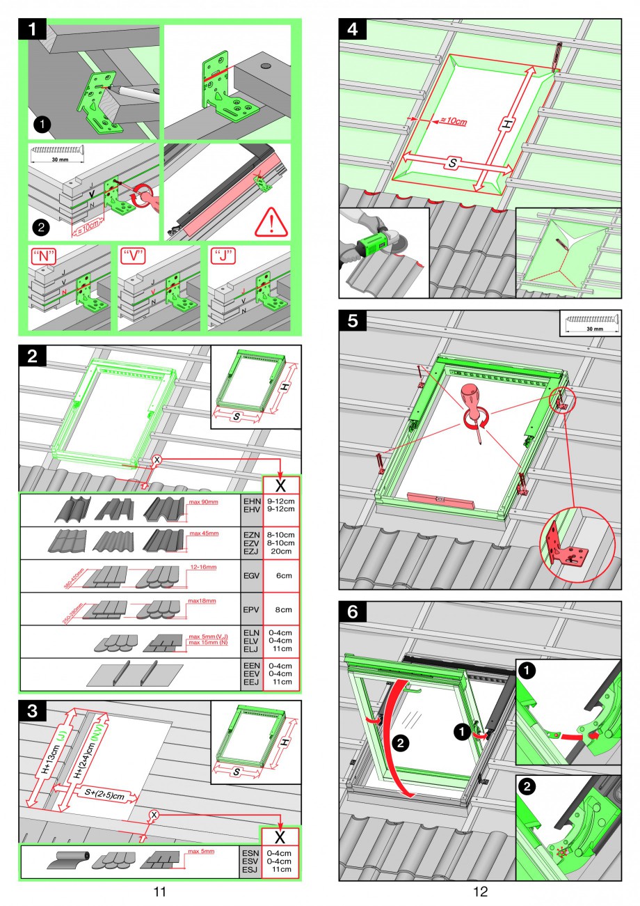 Pagina 6-Ferestre de mansarda cu dubla articulare FAKRO FPP-V preSelect, FPU-V preSelect Instructiuni montaj,...