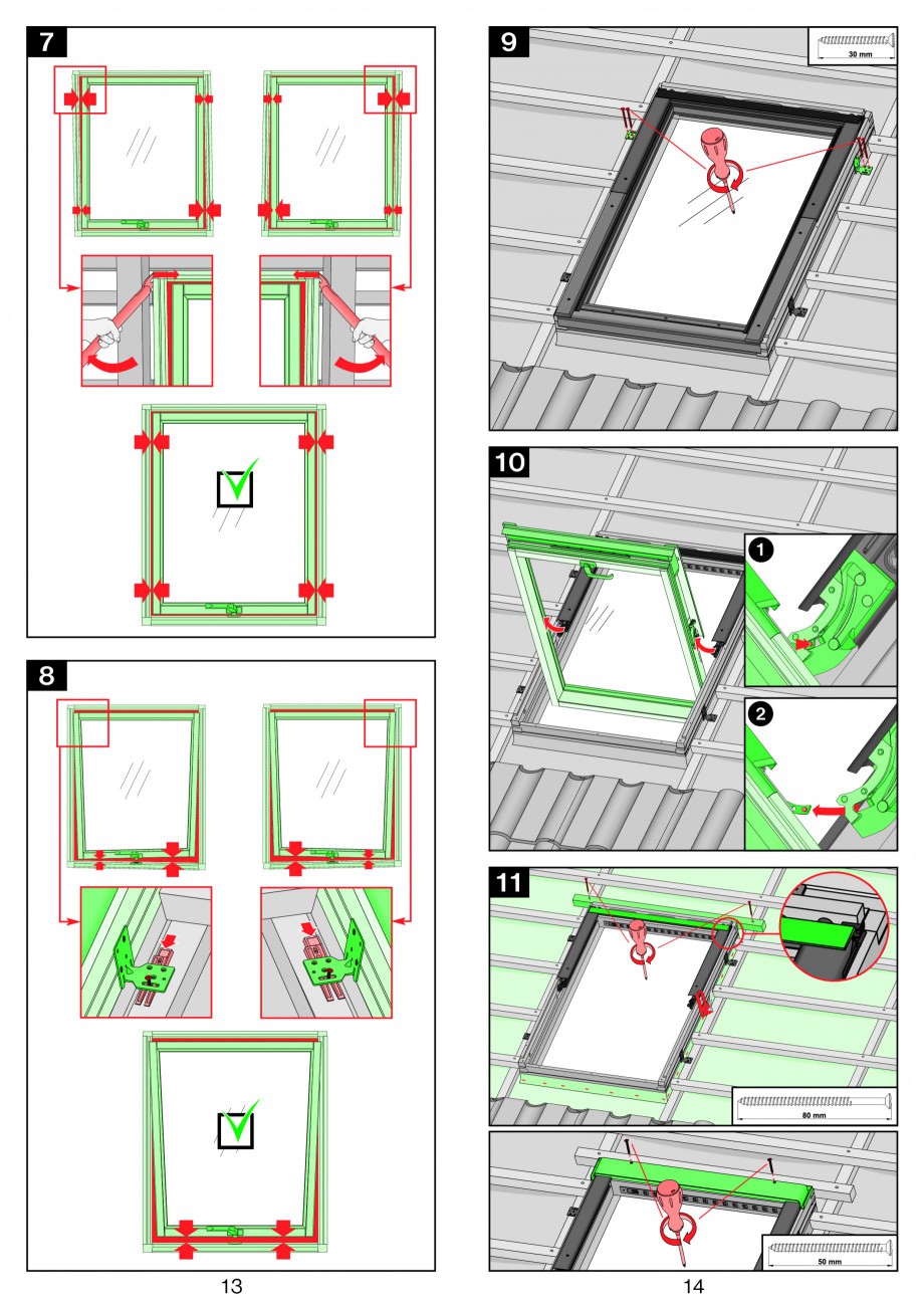 Pagina 7-Ferestre de mansarda cu dubla articulare FAKRO FPP-V preSelect, FPU-V preSelect Instructiuni montaj,...