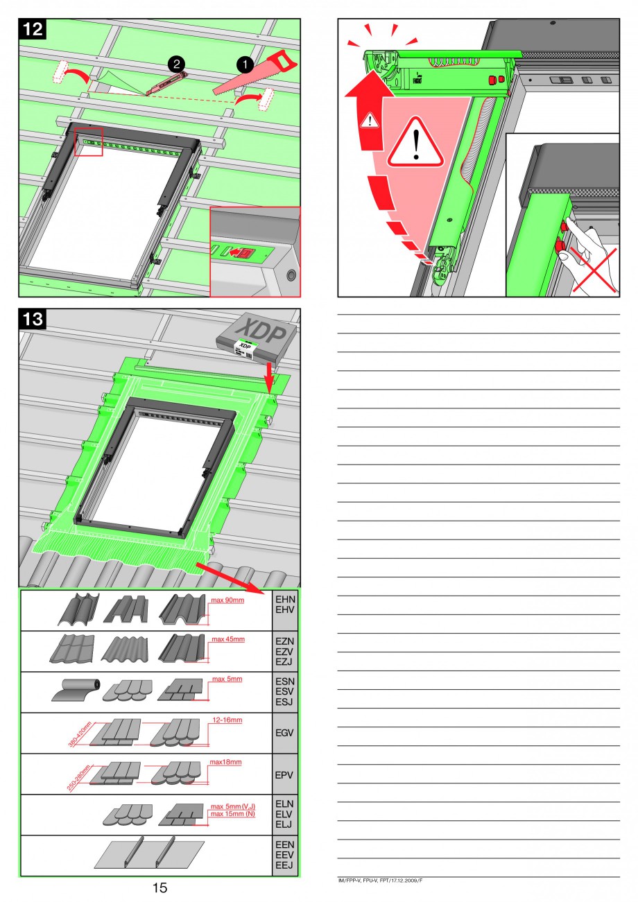 Pagina 8-Ferestre de mansarda cu dubla articulare FAKRO FPP-V preSelect, FPU-V preSelect Instructiuni montaj,...