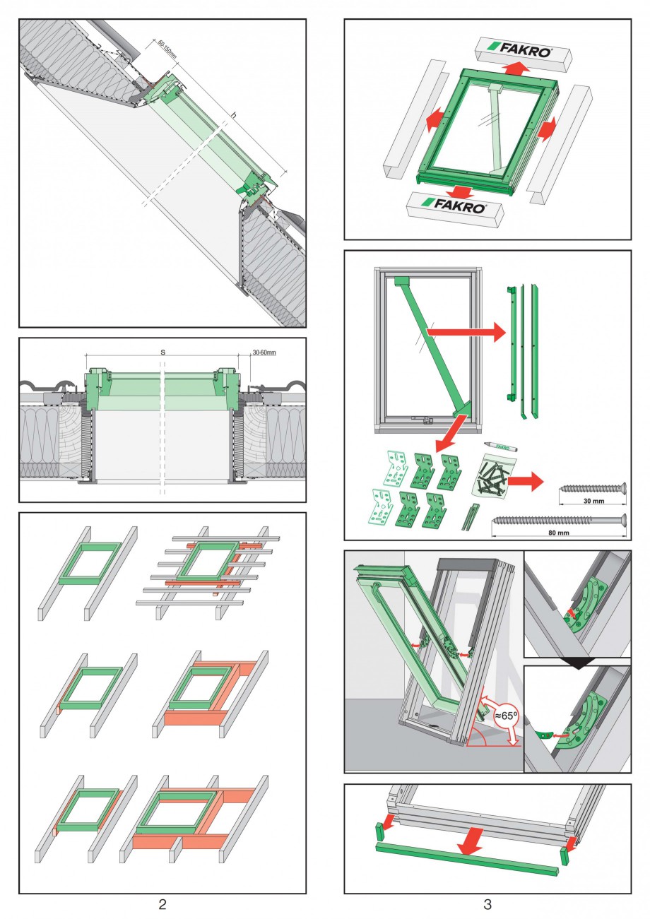 Pagina 2-Ferestre de mansarda cu articulare mediana FAKRO Instructiuni montaj, utilizare 