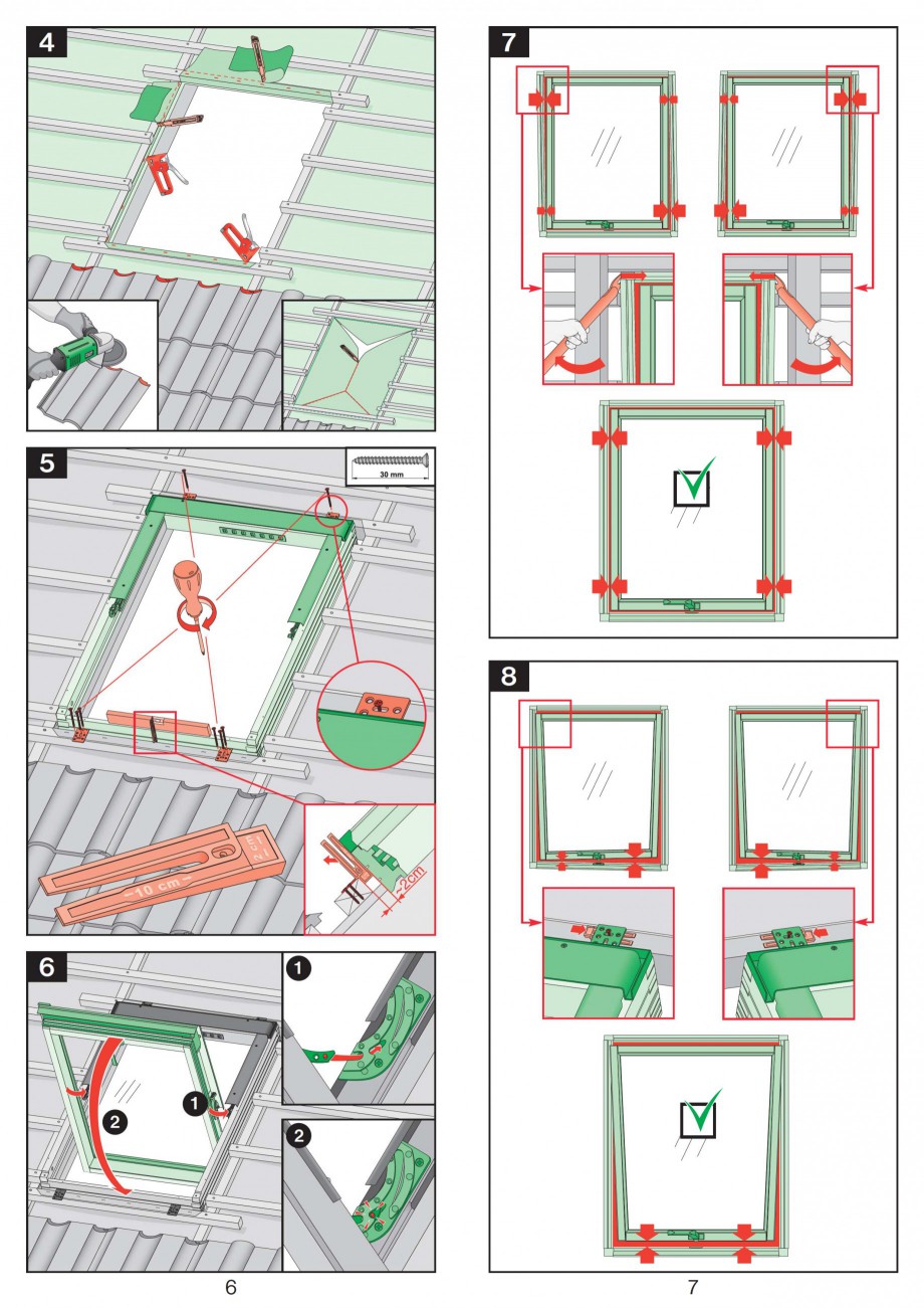 Pagina 4-Ferestre de mansarda cu articulare mediana FAKRO Instructiuni montaj, utilizare 