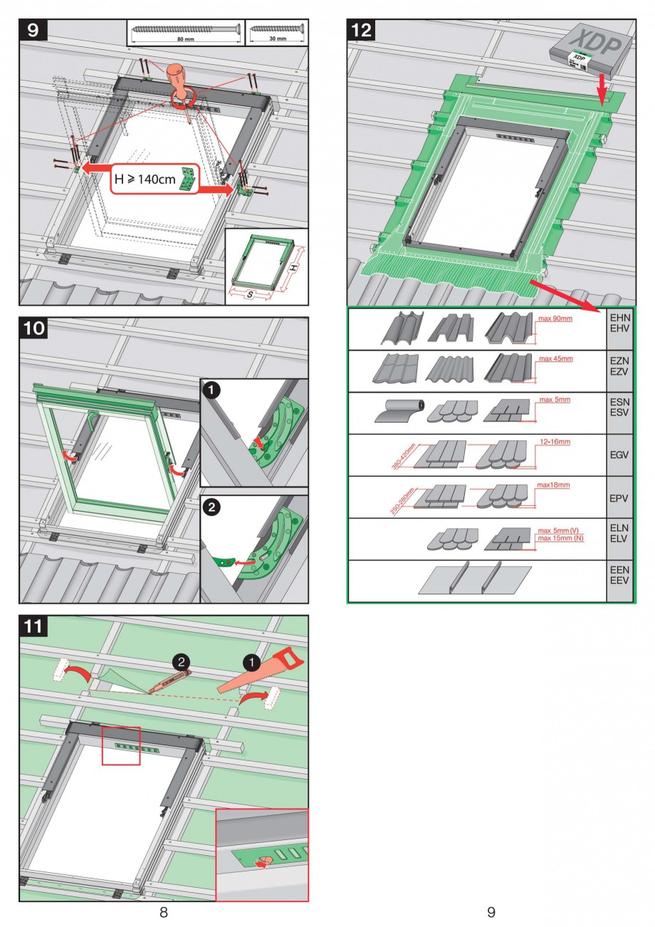 Pagina 5-Ferestre de mansarda cu articulare mediana FAKRO Instructiuni montaj, utilizare 
