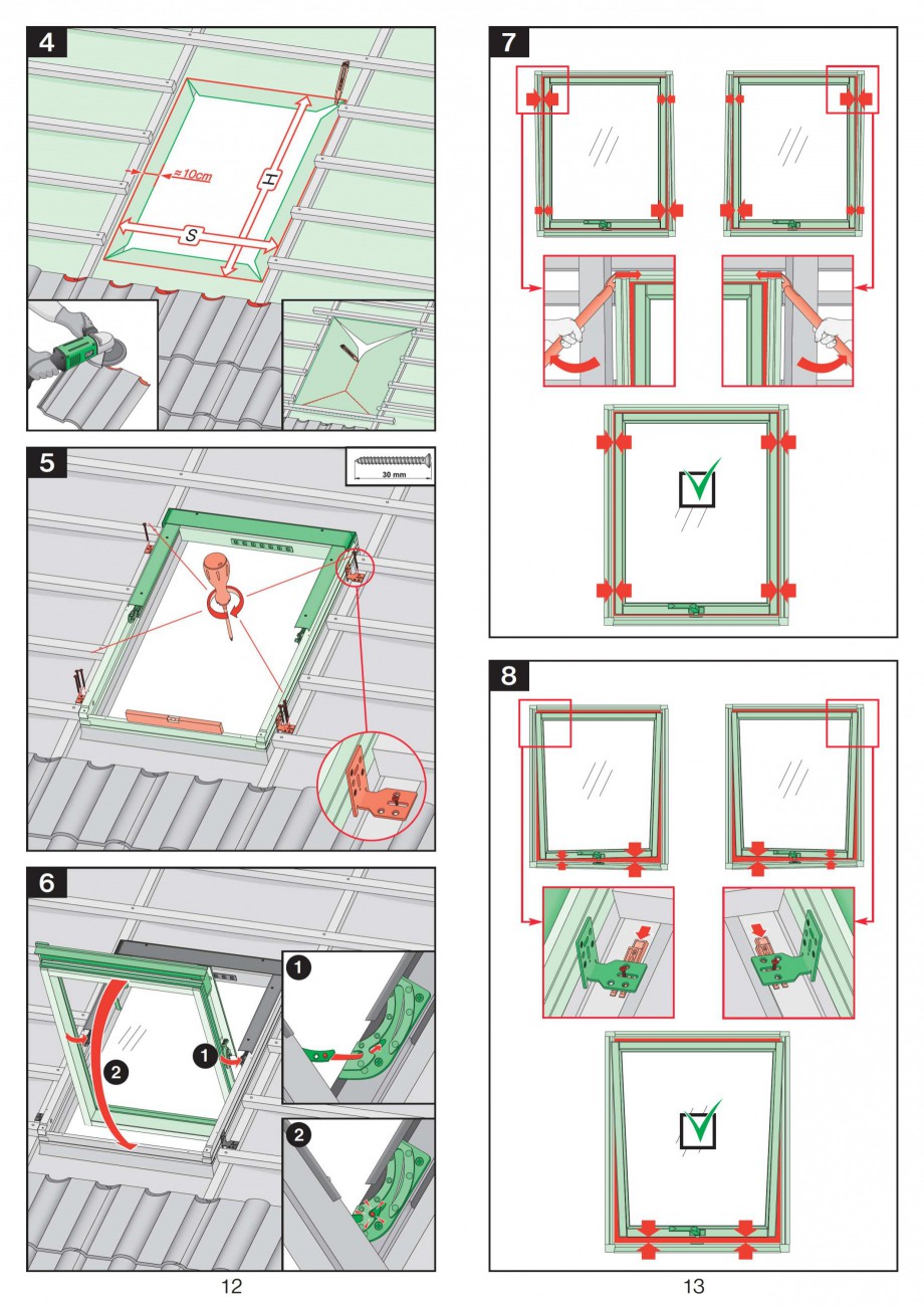 Pagina 7-Ferestre de mansarda cu articulare mediana FAKRO Instructiuni montaj, utilizare 
