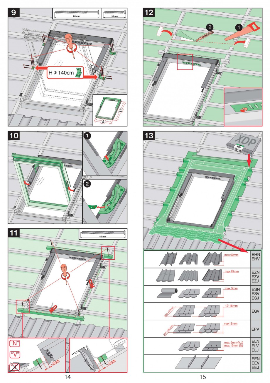 Pagina 8-Ferestre de mansarda cu articulare mediana FAKRO Instructiuni montaj, utilizare 