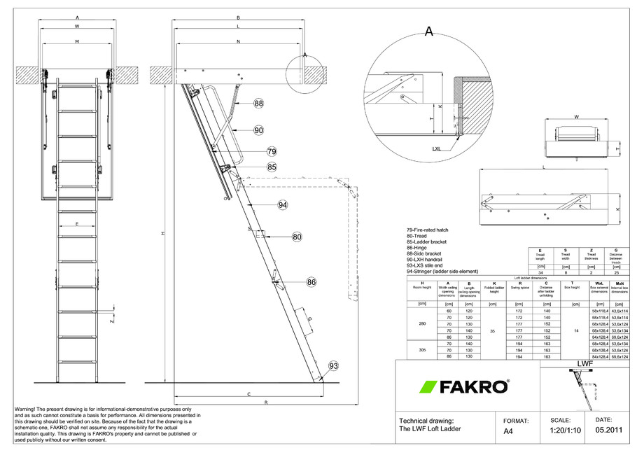 Pagina 1-CAD-PDF Scara modulara din lemn, rezistenta la foc FAKRO Detaliu de produs 