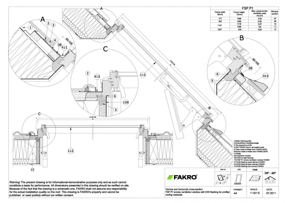Pagina 1-Fereastra de evacuare a fumului FAKRO FSP P1 Fisa tehnica Engleza 