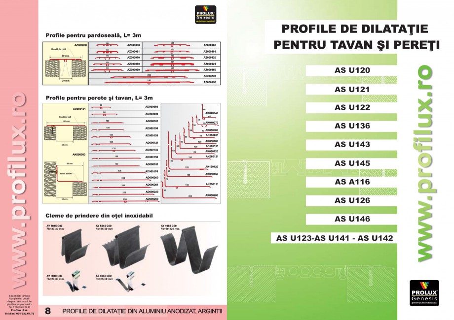 Pagina 5-Profile pentru rosturi de dilatatie PROLUX MLB100, GOA603, GOA803, SCG002, MSA100, MSA125 Catalog,...