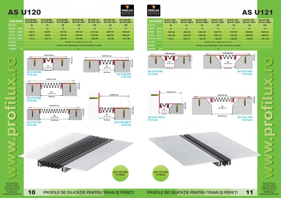 Pagina 6-Profile pentru rosturi de dilatatie PROLUX MLB100, GOA603, GOA803, SCG002, MSA100, MSA125 Catalog,...