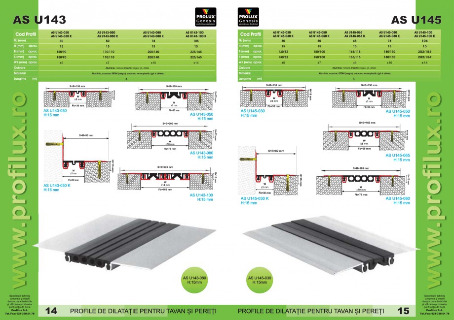 Pagina 8-Profile pentru rosturi de dilatatie PROLUX MLB100, GOA603, GOA803, SCG002, MSA100, MSA125 Catalog,...