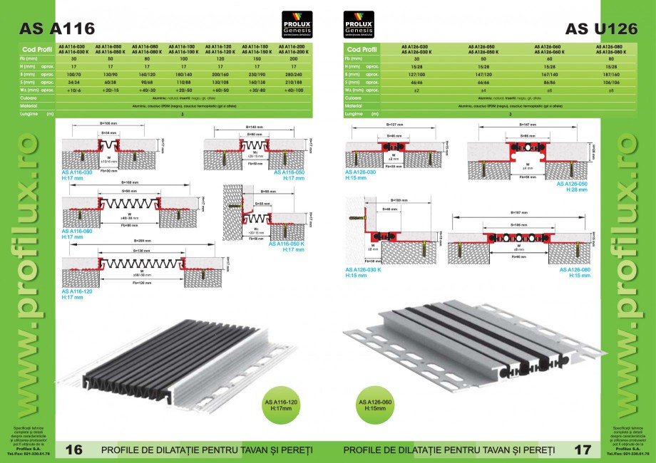 Pagina 9-Profile pentru rosturi de dilatatie PROLUX MLB100, GOA603, GOA803, SCG002, MSA100, MSA125 Catalog,...
