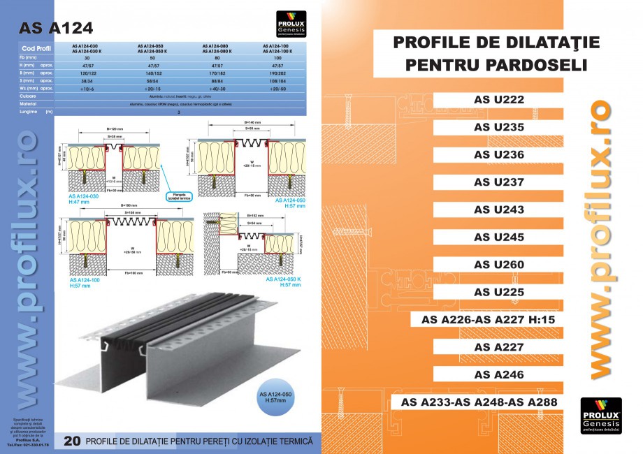 Pagina 11-Profile pentru rosturi de dilatatie PROLUX MLB100, GOA603, GOA803, SCG002, MSA100, MSA125 Catalog,...