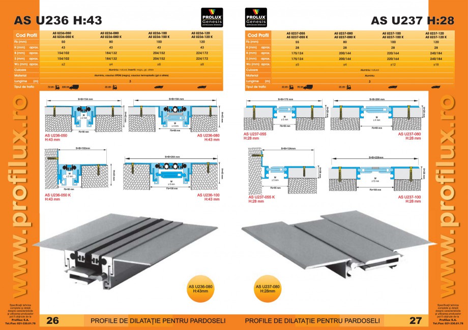 Pagina 14-Profile pentru rosturi de dilatatie PROLUX MLB100, GOA603, GOA803, SCG002, MSA100, MSA125 Catalog,...
