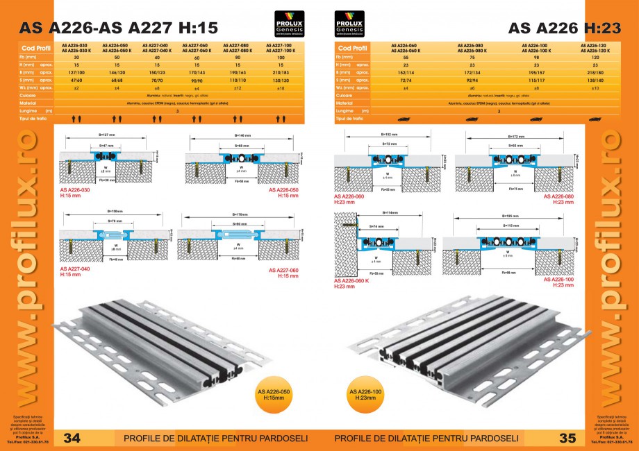 Pagina 18-Profile pentru rosturi de dilatatie PROLUX MLB100, GOA603, GOA803, SCG002, MSA100, MSA125 Catalog,...