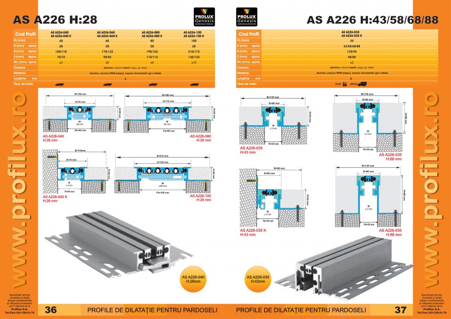 Pagina 19-Profile pentru rosturi de dilatatie PROLUX MLB100, GOA603, GOA803, SCG002, MSA100, MSA125 Catalog,...