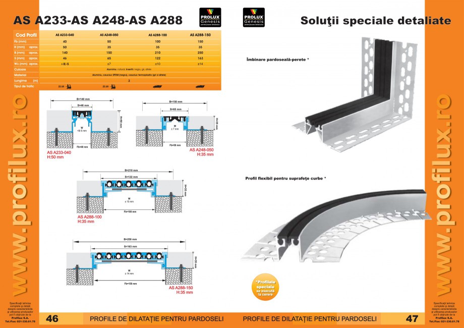 Pagina 24-Profile pentru rosturi de dilatatie PROLUX MLB100, GOA603, GOA803, SCG002, MSA100, MSA125 Catalog,...