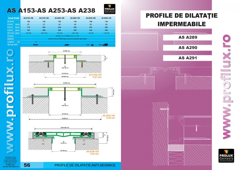 Pagina 29-Profile pentru rosturi de dilatatie PROLUX MLB100, GOA603, GOA803, SCG002, MSA100, MSA125 Catalog,...
