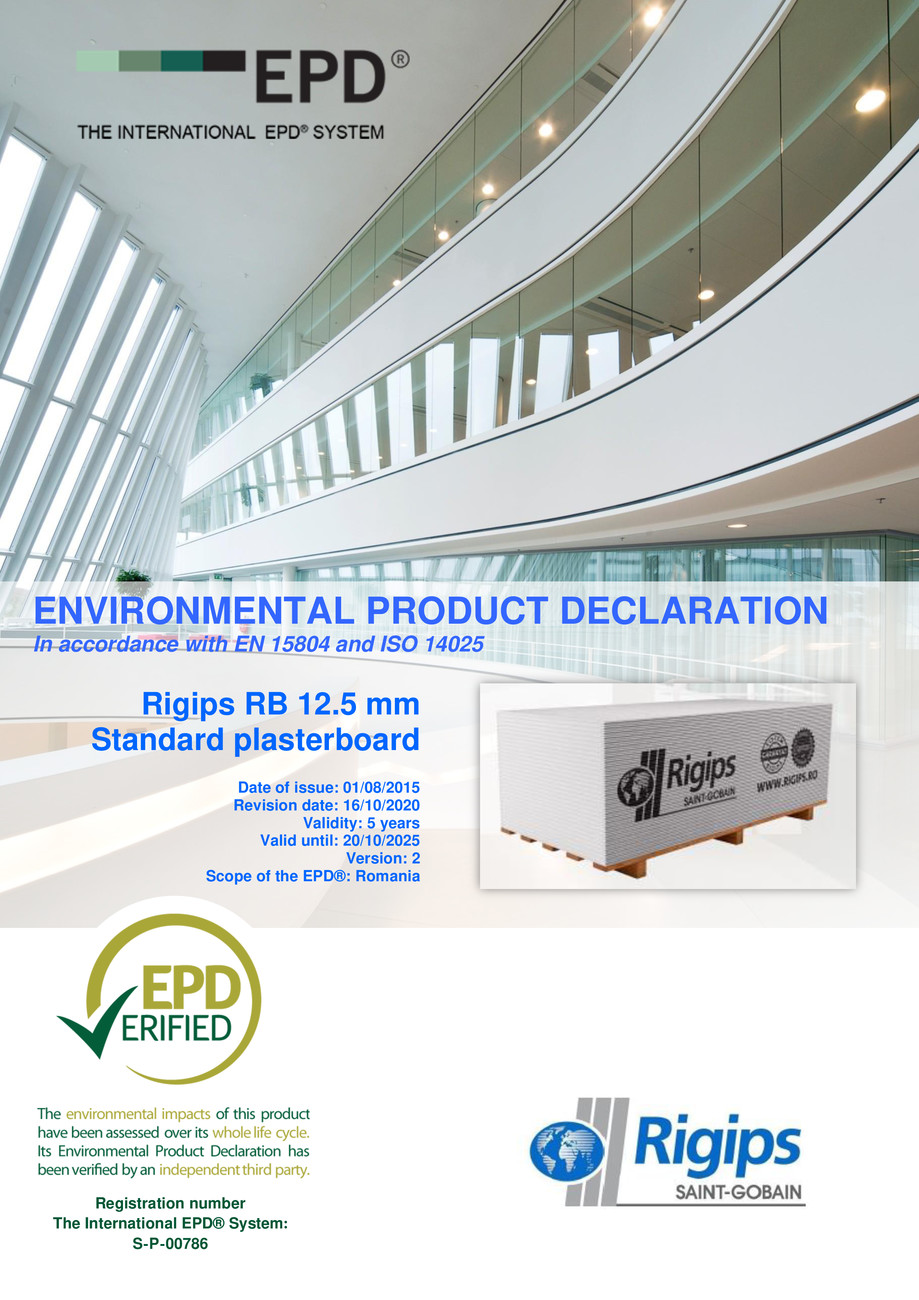 Pagina 1-Placa din gips-carton Rigips® RB tip A 12.5 mm 
