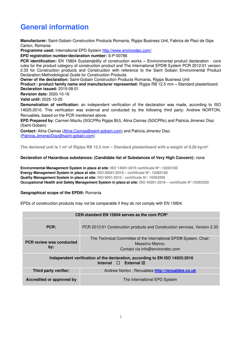 Pagina 2-Placa din gips-carton Rigips® RB tip A 12.5 mm 