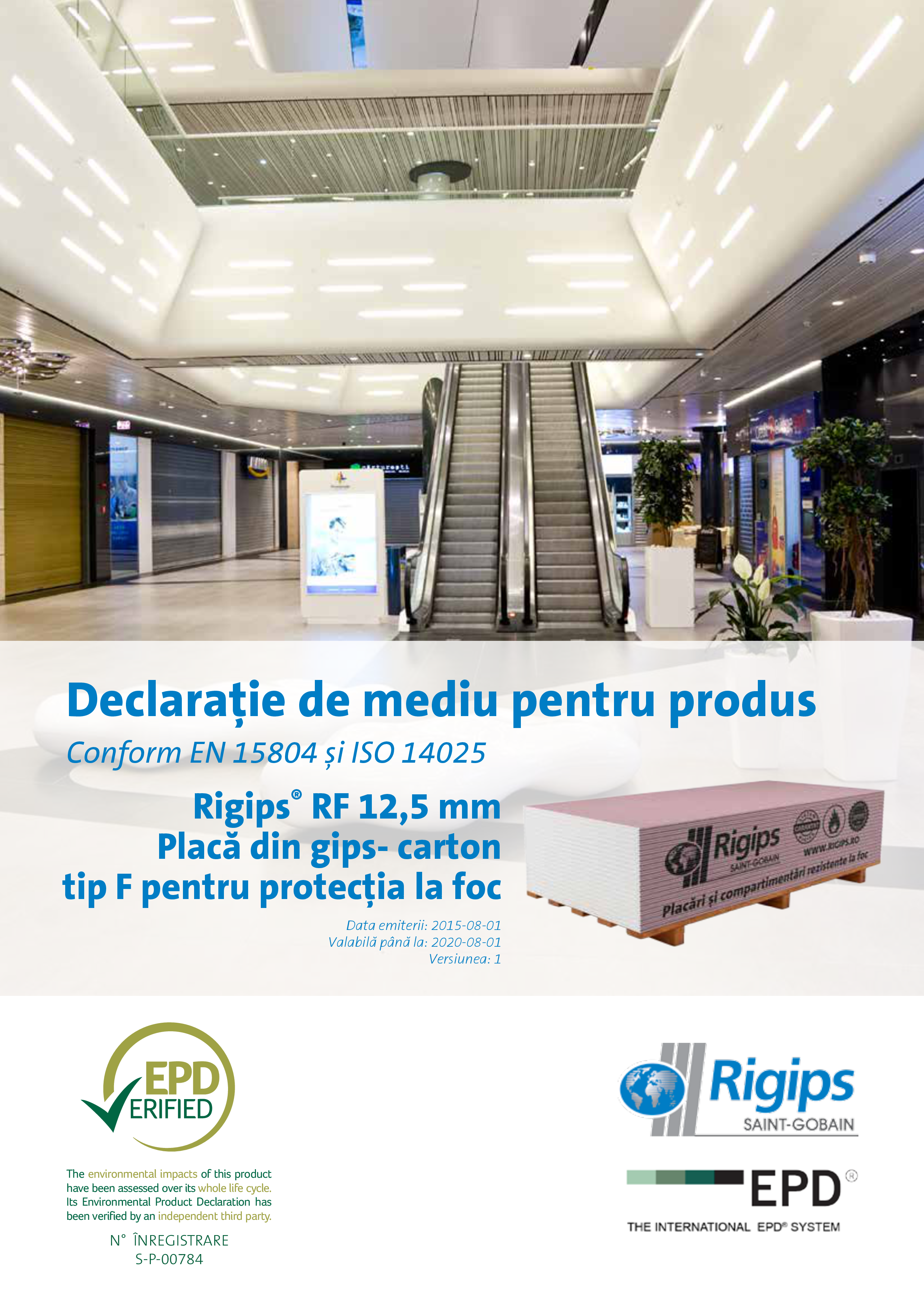 Pagina 1 - Declaratie de mediu pentru Rigips RF tip F 12.5 