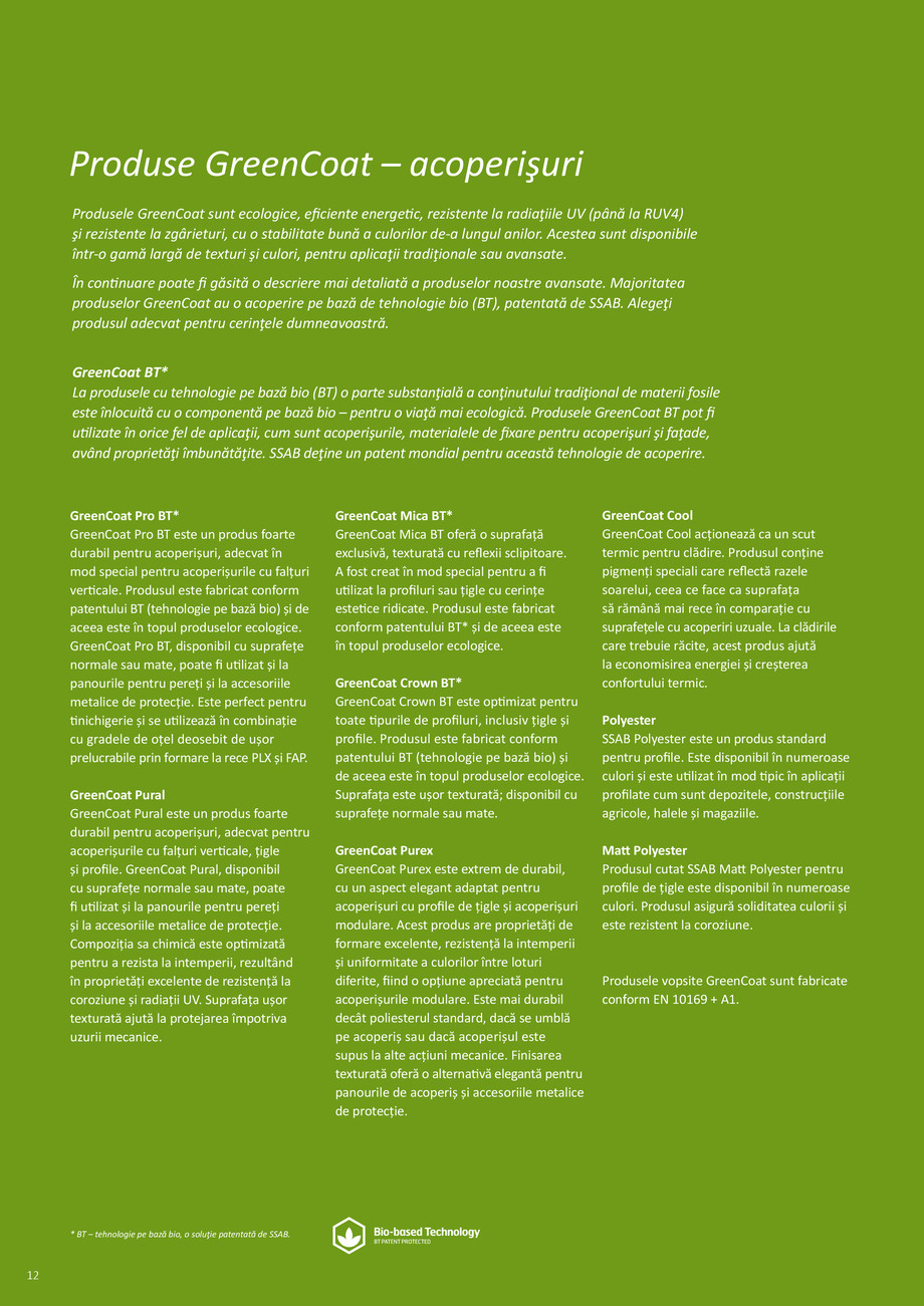 Pagina 12-GreenCoat pentru industria constructiilor 