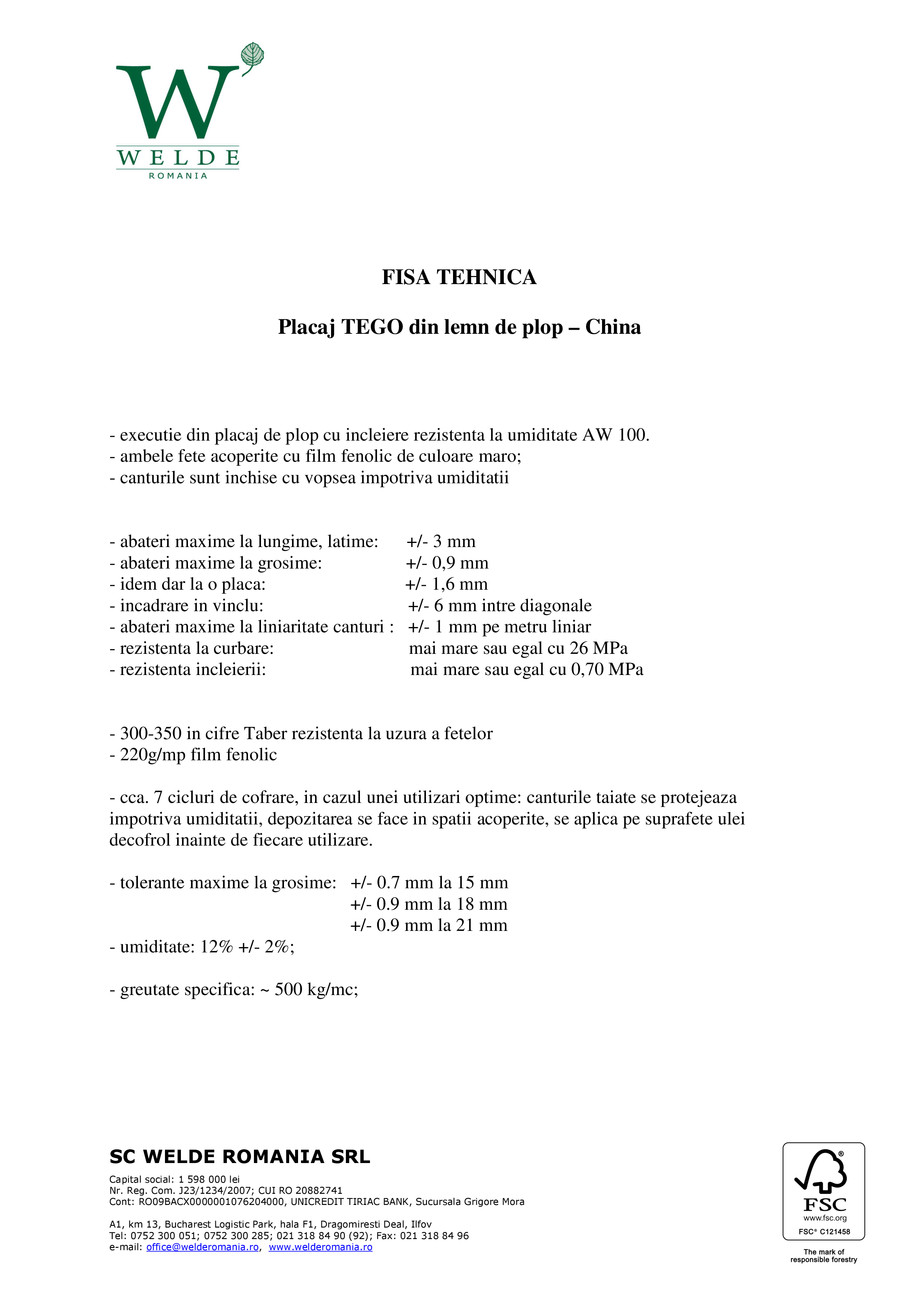 Pagina 1-Fisa tehnica placaj TEGO import China 