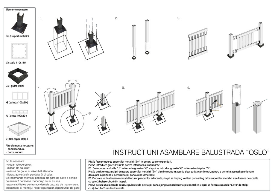 Pagina 1-Instructiuni de asamblare balustrada Oslo 
