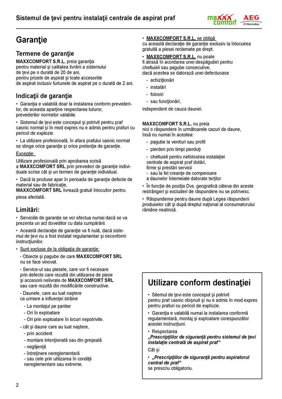 Pagina 2-Instructiuni montaj tubulatura AEG 