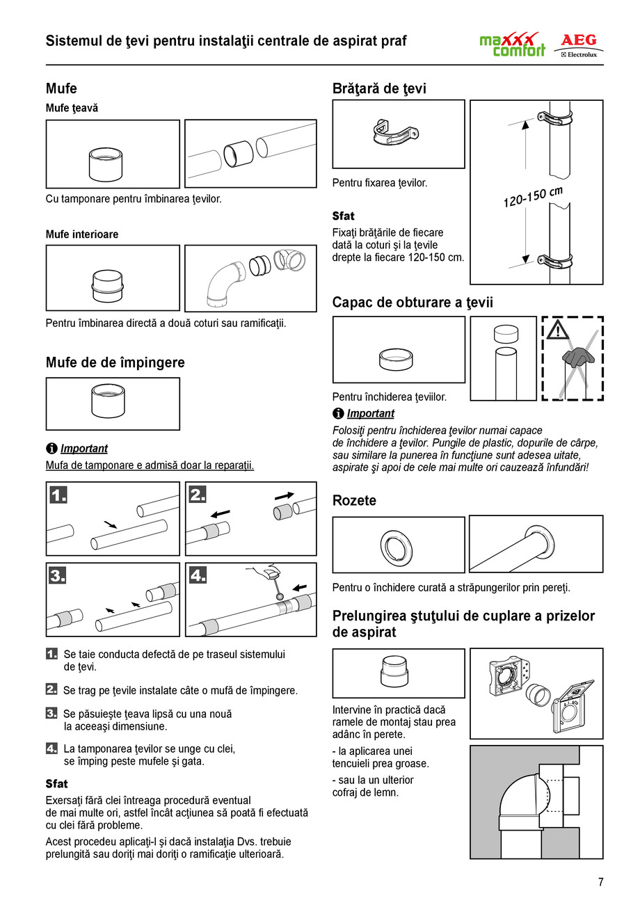 Pagina 7-Instructiuni montaj tubulatura AEG 