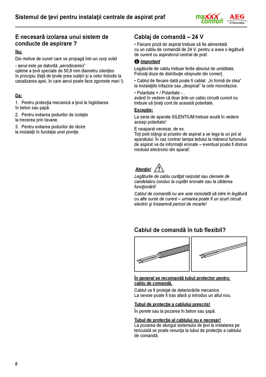 Pagina 8-Instructiuni montaj tubulatura AEG 