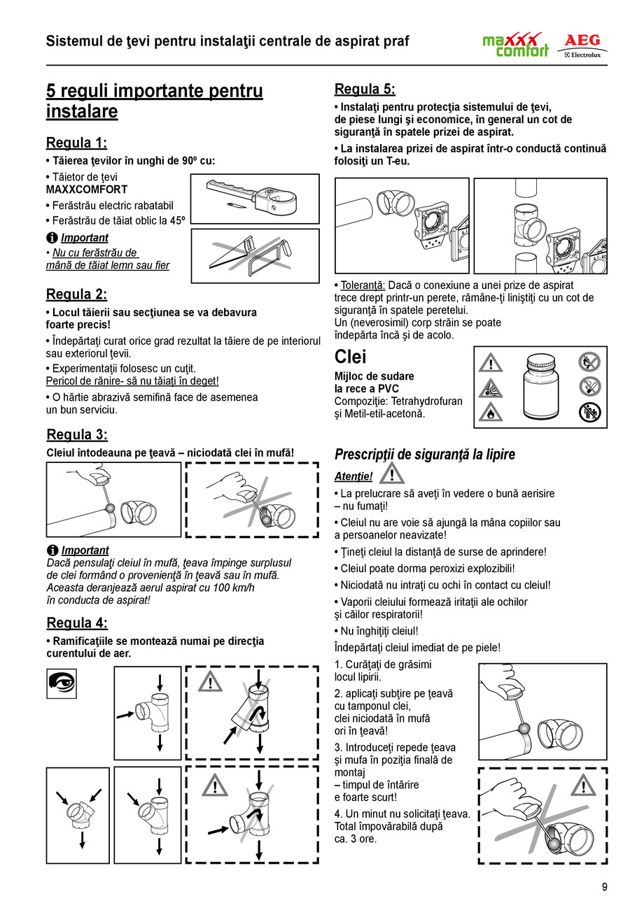 Pagina 9-Instructiuni montaj tubulatura AEG 