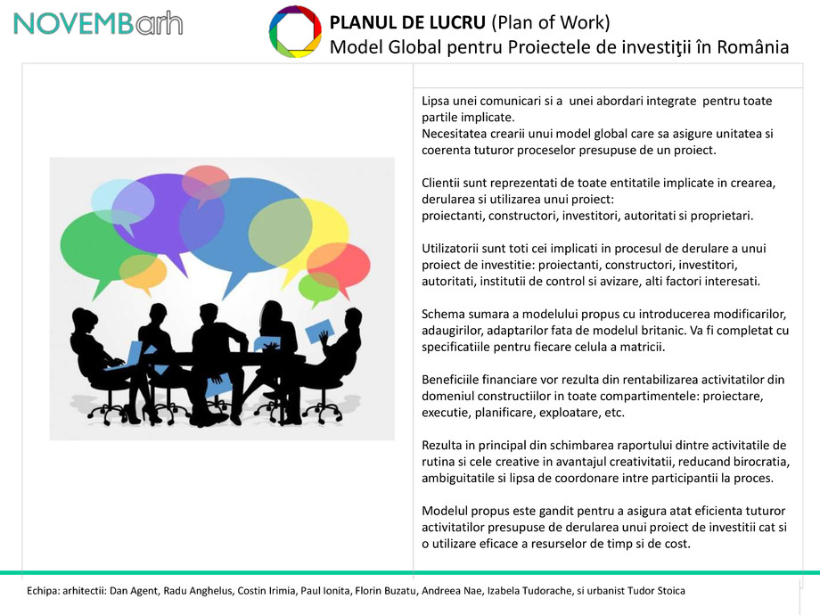 Pagina 10-Planul de lucru (Plan of Work) - Model Global pentru Proiectele de investitii in Romania 