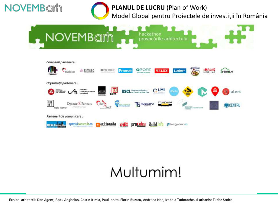 Pagina 11-Planul de lucru (Plan of Work) - Model Global pentru Proiectele de investitii in Romania 