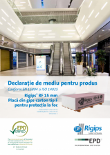Declaratie de mediu pentru Rigips RF tip F 15 