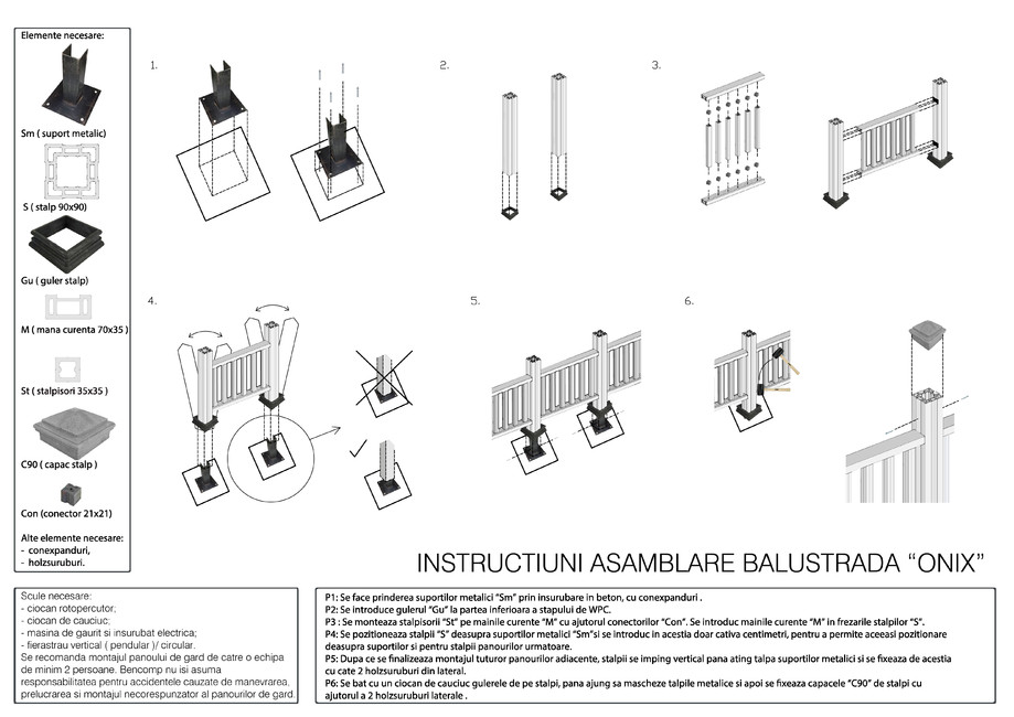 Pagina 1-Instructiuni de asamblare balustrada Onix 