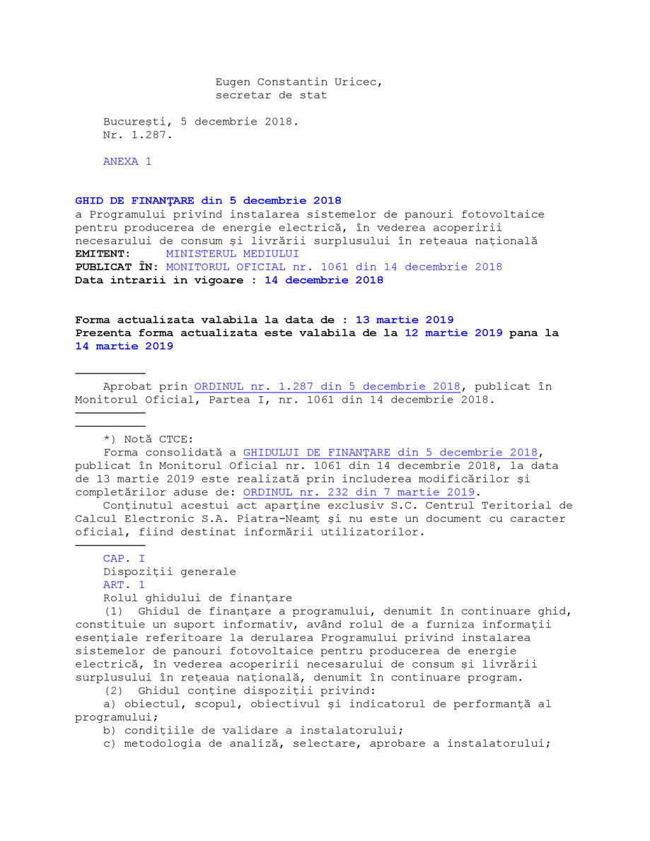 Pagina 2-Ghid de finanţare a Programului  privind instalarea sistemelor de panouri fotovoltaice  pentru...