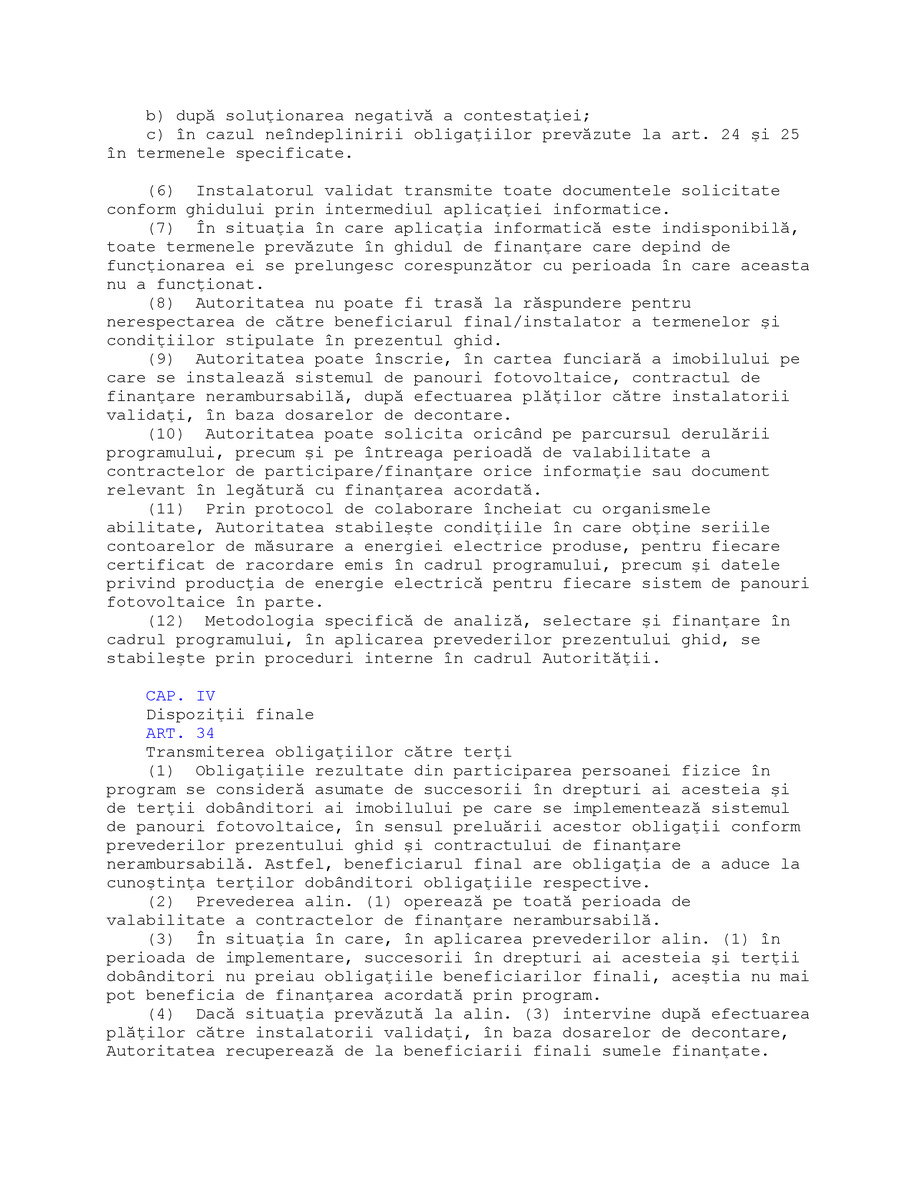 Pagina 24-Ghid de finanţare a Programului  privind instalarea sistemelor de panouri fotovoltaice  pentru...