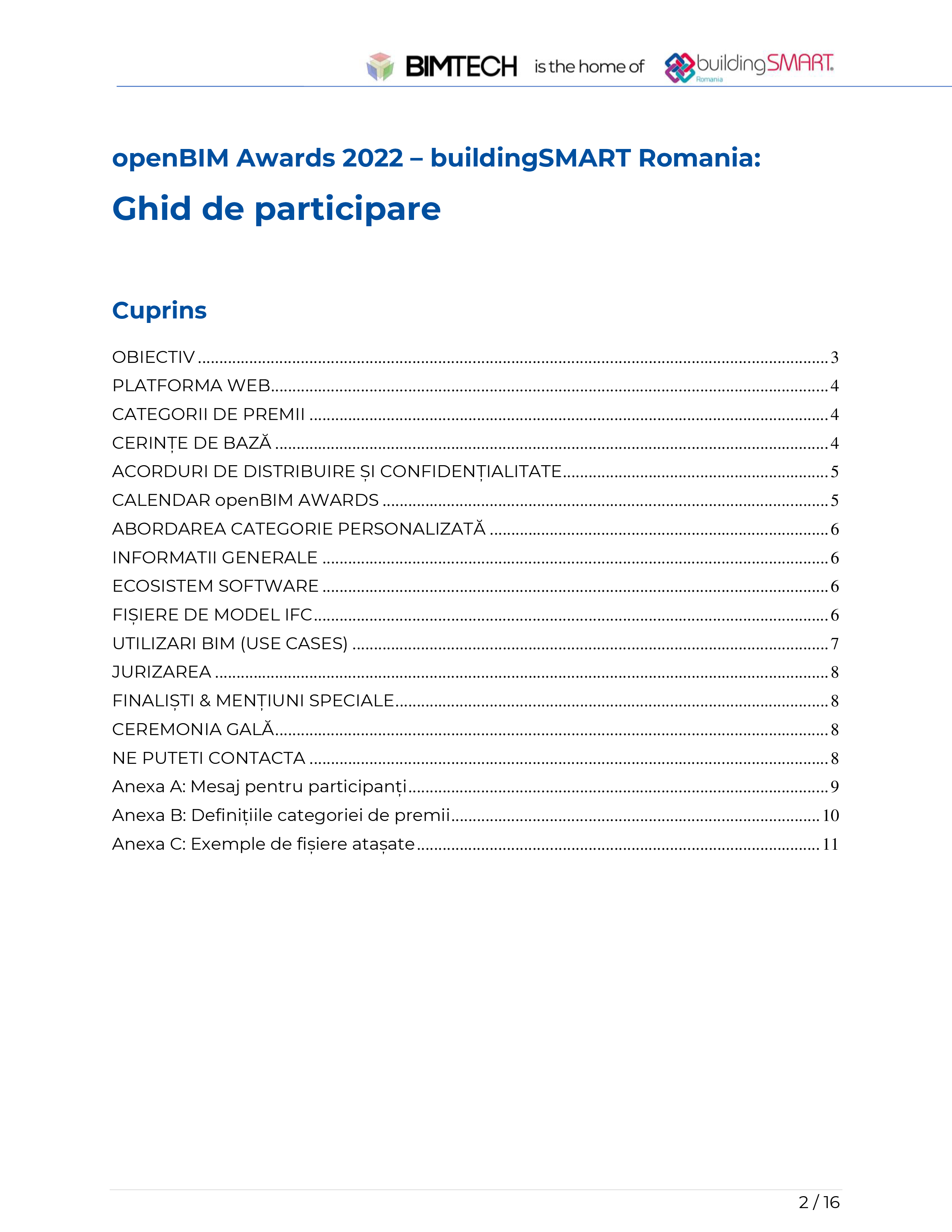 Pagina 2 - Regulamentul de inscriere bS Romania - openBIM Awards 2022 