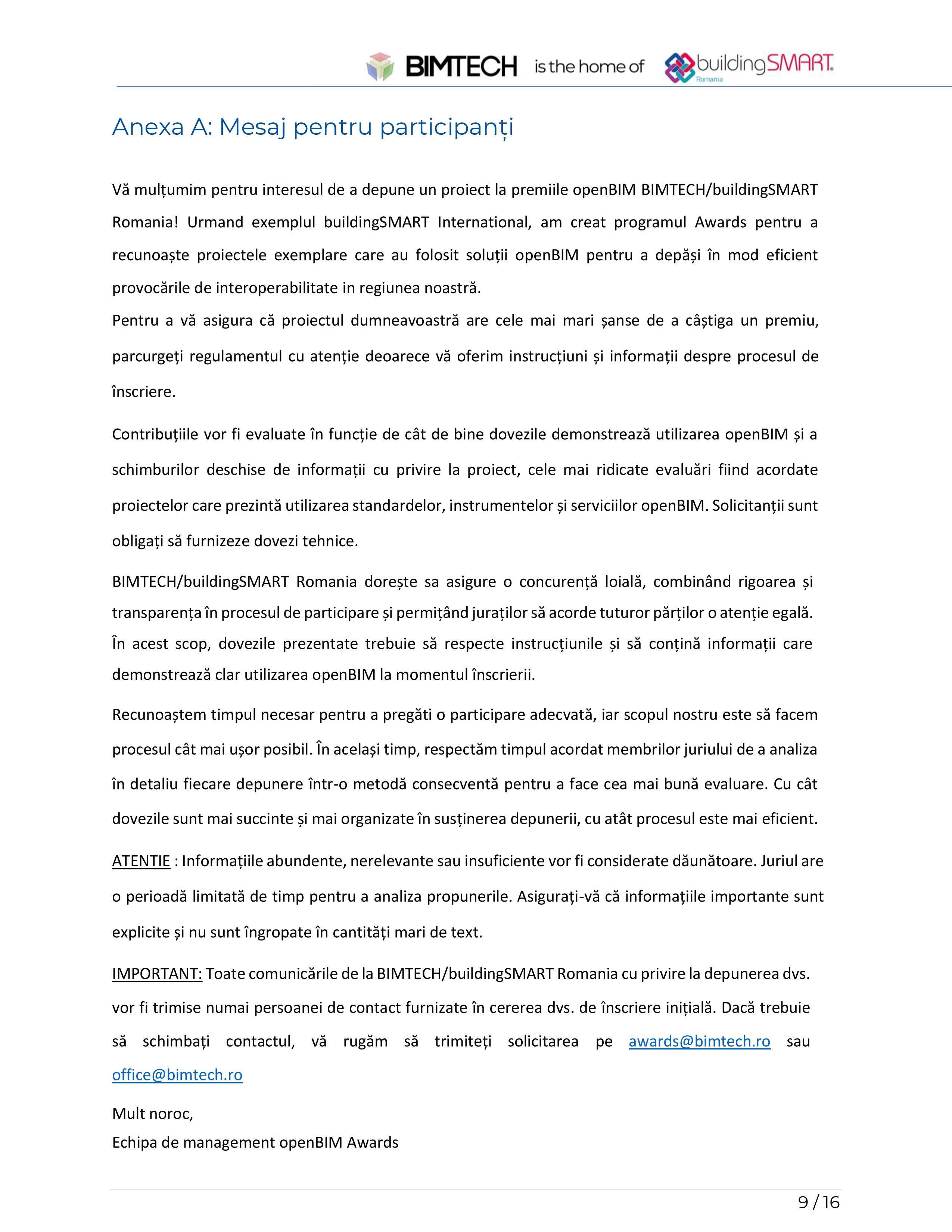 Pagina 9 - Regulamentul de inscriere bS Romania - openBIM Awards 2022 