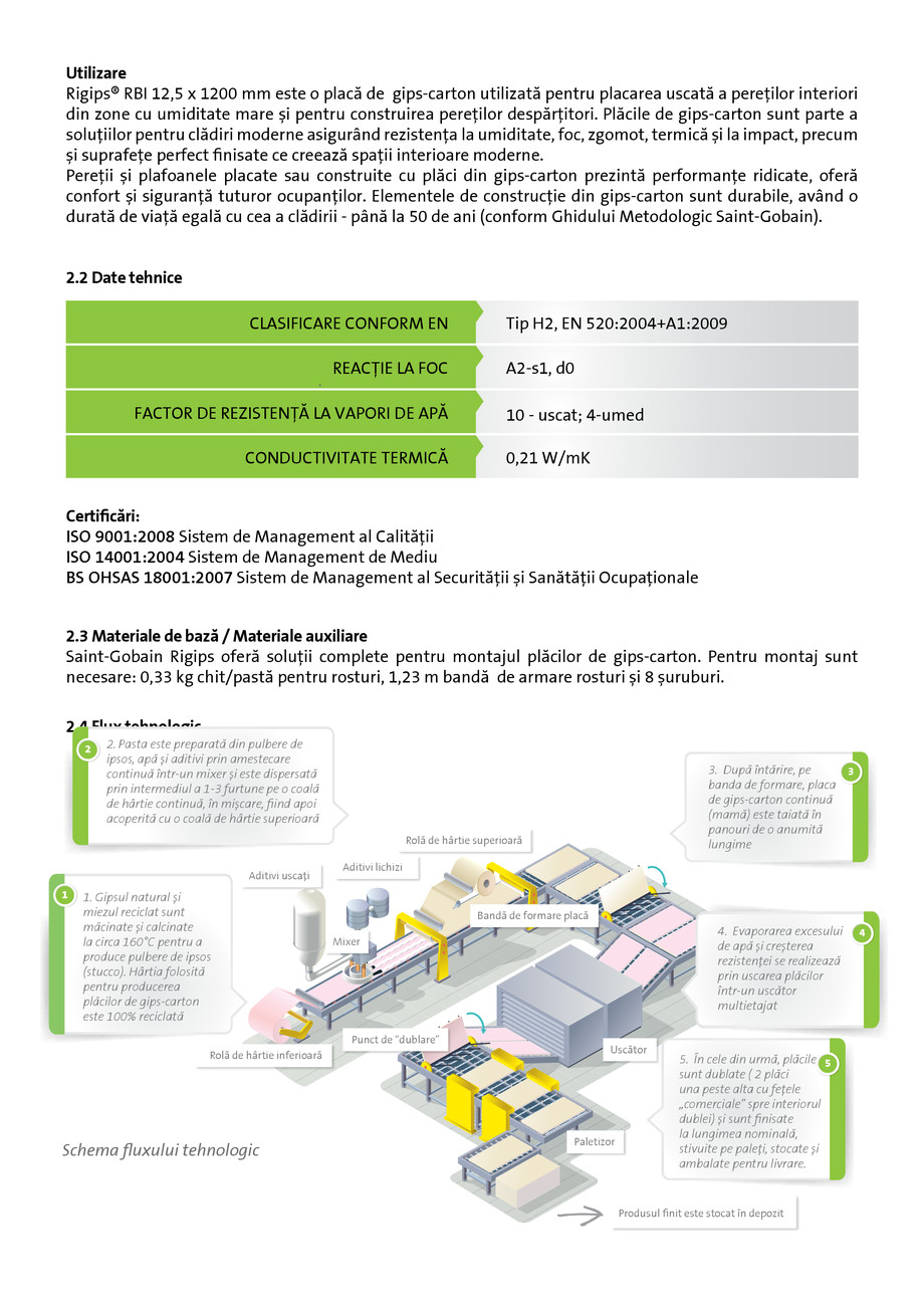 Pagina 3-Declaratie de mediu pentru Rigips RBI tip H2 12.5  