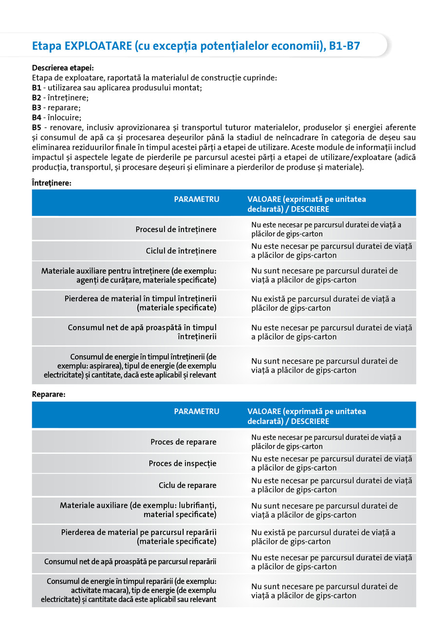 Pagina 7-Declaratie de mediu pentru Rigips RBI tip H2 12.5  