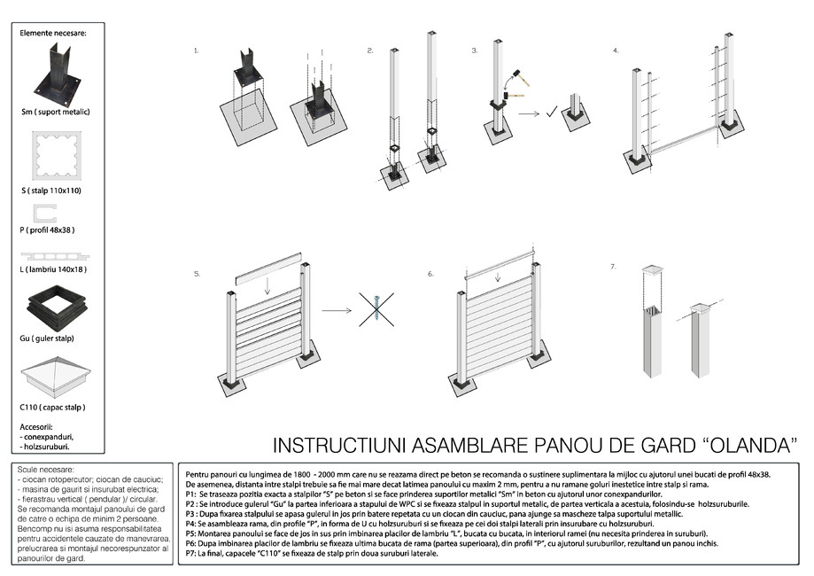 Pagina 1-Instructiuni de asamblare panouri de gard Olanda 