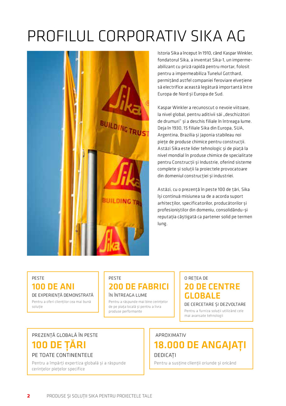 Pagina 2-Catalog Produse și soluții Sika 2018 