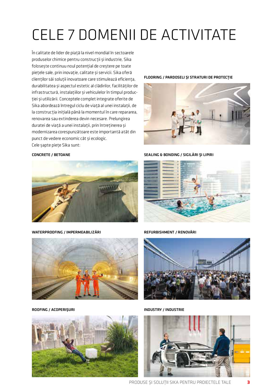 Pagina 3-Catalog Produse și soluții Sika 2018 