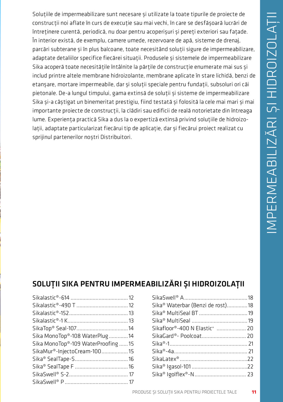 Pagina 11-Catalog Produse și soluții Sika 2018 