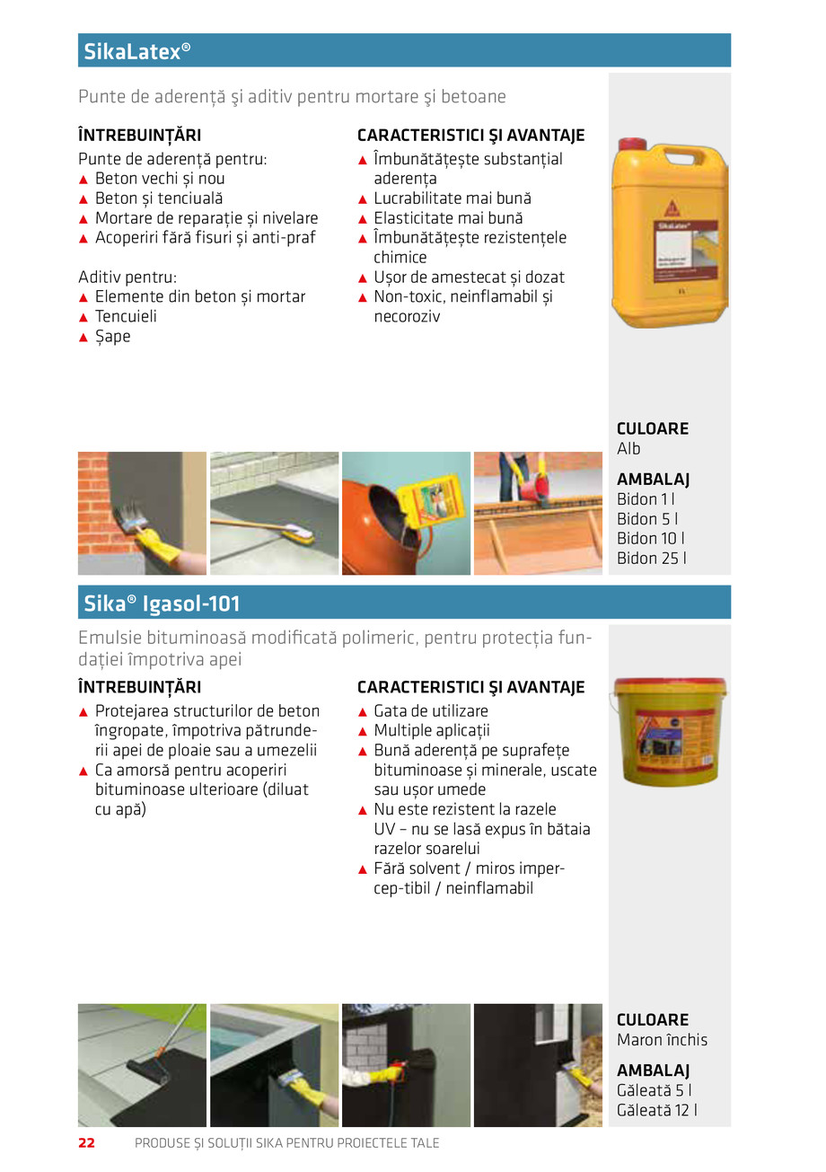 Pagina 22-Catalog Produse și soluții Sika 2018 