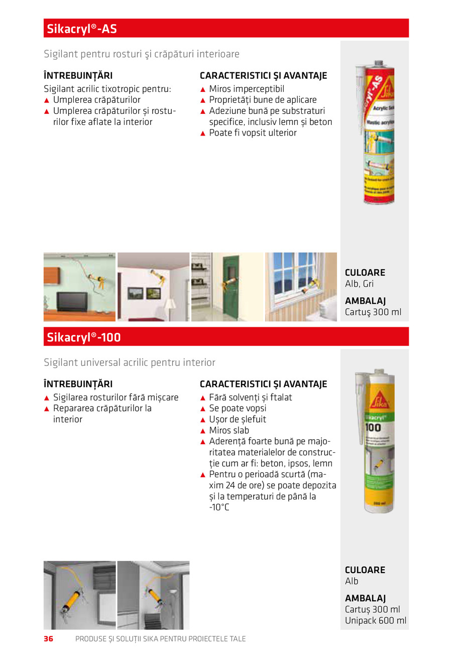 Pagina 36-Catalog Produse și soluții Sika 2018 