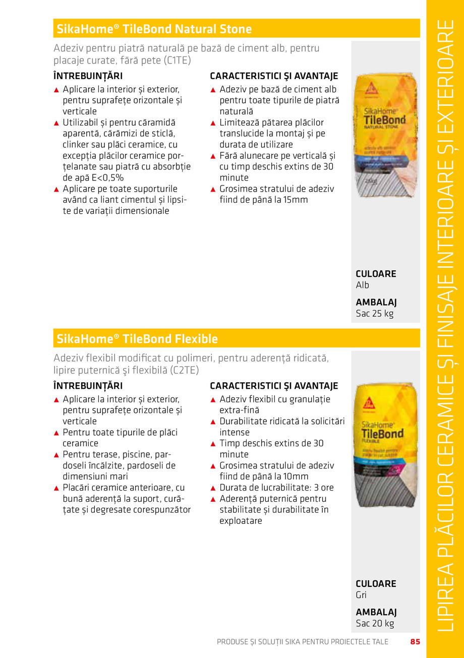 Pagina 85-Catalog Produse și soluții Sika 2018 