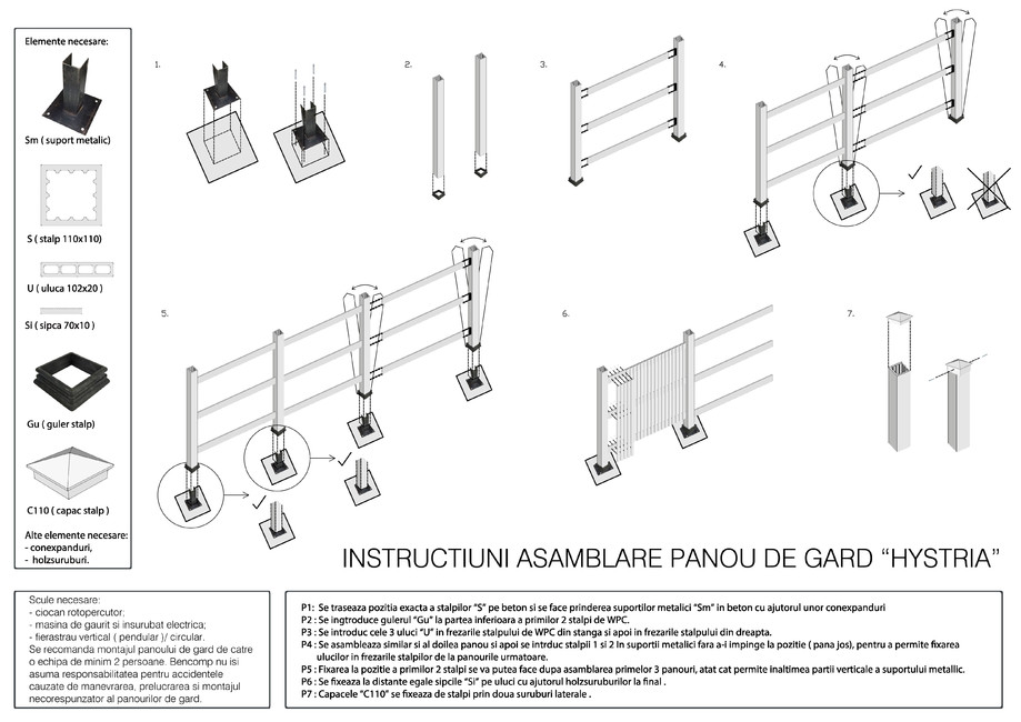 Pagina 1-Instructiuni de asamblare panou de gard Hystria 