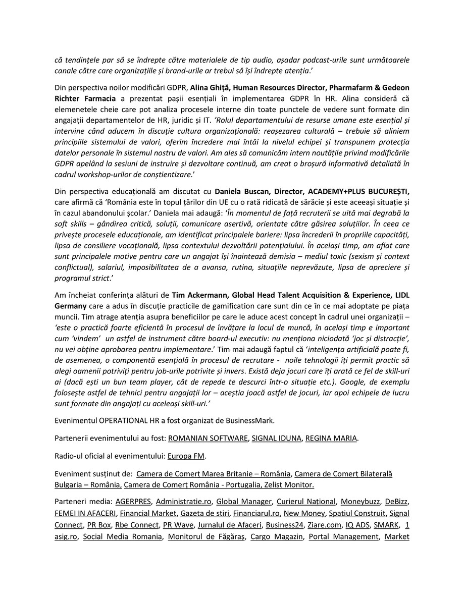 Pagina 5-Comunicat Post-Eveniment - OPERATIONAL HR Bucuresti 